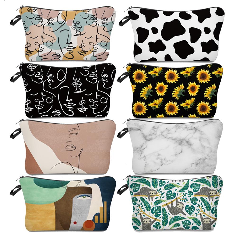 

Sloth Abstract Art Cosmetic Bag Waterproof Printing Swanky Turtle Leaf Toilet Custom Style For Travel 51476, Dark grey