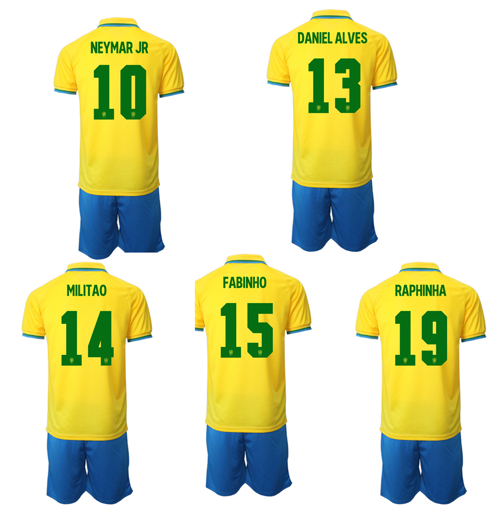 

NEYMAR JR 10 22 23 Customized Soccer Jerseys SetS With Shorts Custom NERES 7 G.JESUS 9 20 DANI ALVES 13 CASEMIRO 5 ARTHUR kingcaps 8 NERES 7 MARQUINHOS 4 TOOTBALL wear, 22-23 home