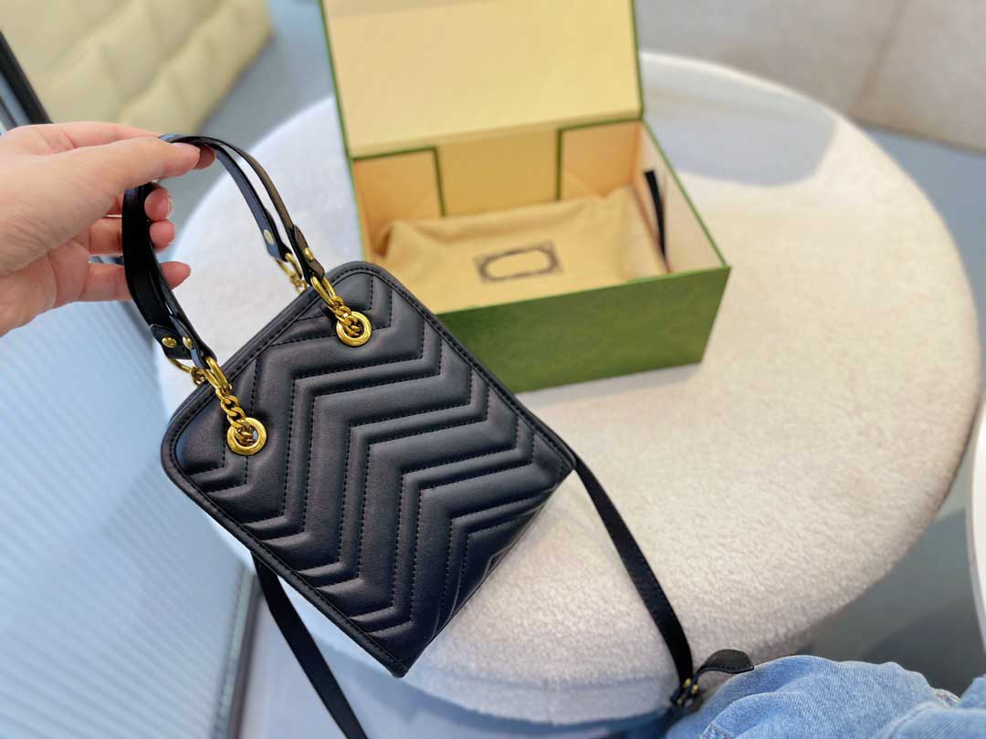 

TZ Brand Fashion Ladie Bags Marmon Luxury Mini Tote Bags Designer Classic BLACK Shoulder Bag Removable Strap Crossbody Bag Chain Leather Handle handbags lady purses
