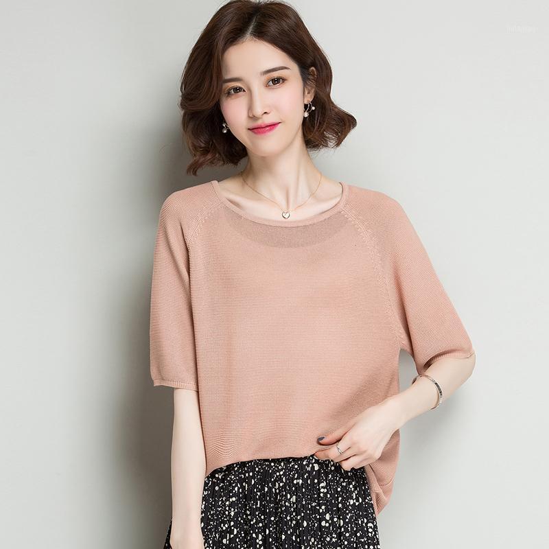 

Women's Blouses & Shirts Women Summer Cool Linen Blouse Tops Elegant Lady Short Sleeve Knit, Black