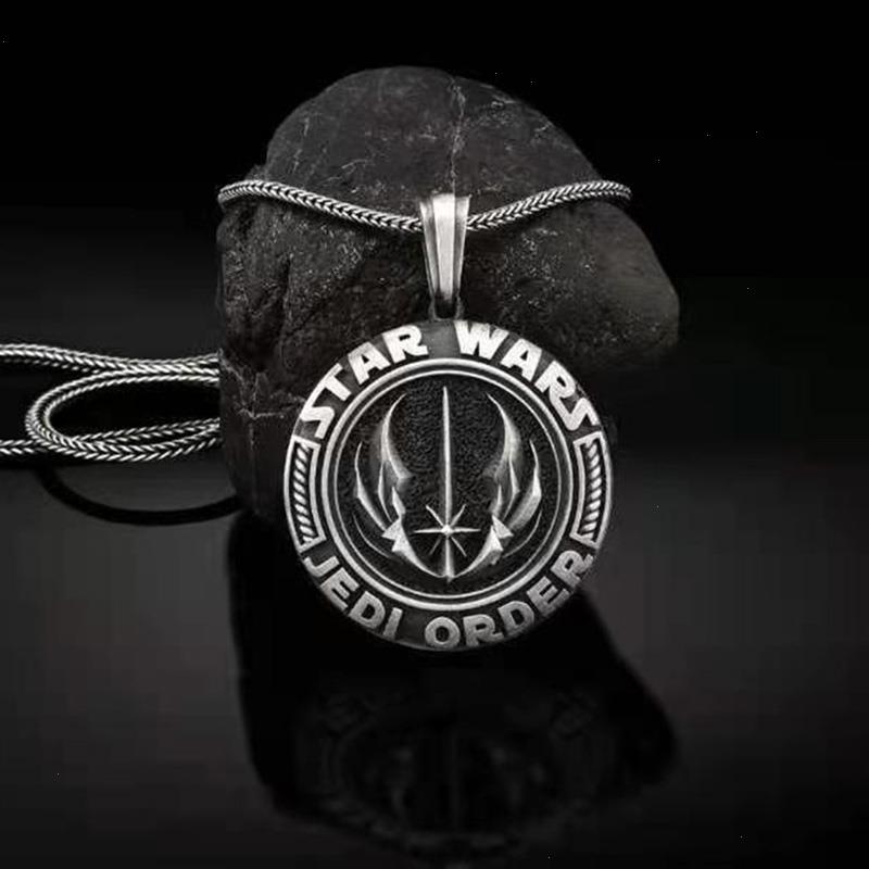 Vintage Star Master Jedi Order Pendeur pour le collier Men de la femme Retro Lettre de moto
