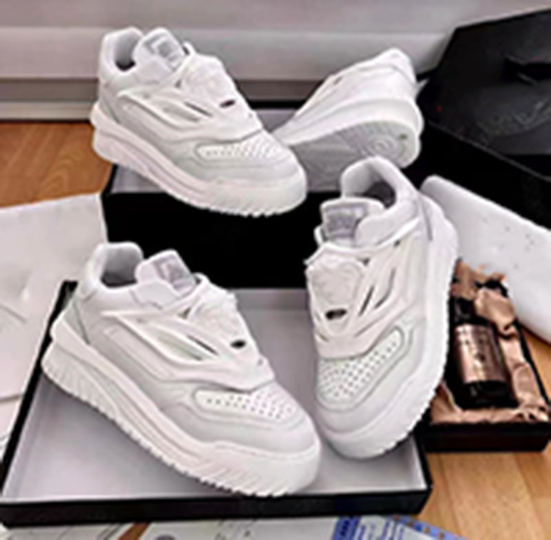 

Italy sneakers Thick Greek soles Casual Shoes triple black white multi-color 100% cattle leather men ODISSEA Trainers cc889
