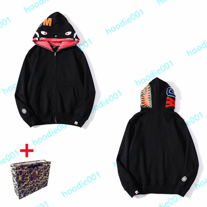 

High Quality Apes Men's Hoodies & Sweatshirts Japanese Shark ape head Luminous camo Star galaxy Spots Men and women couples with the same 100% Cotton hoodie 2-5, 1 pcs buttons
