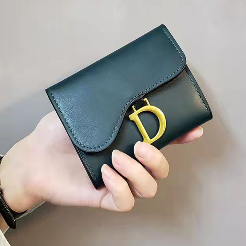 

2021 New Famous Designer D Brand Style Ladies Wallet Card Bag Leather All-match Temperament Women Handbag, Red
