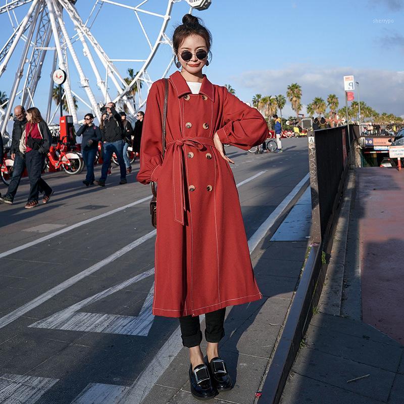 

Women' Trench Coats Mujer Abrigos Coat Women Long Spring Autumn Fashion 2022 Button Lapel Korean Casual Windbreaker Ladies A993, Khaki