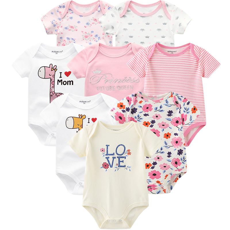 

Clothing Sets 8Pcs Baby Bodysuit Summer Set Born Girl Sweet Jumpsuits Toddler Boy Outfit Cute Infant Pajamas 100%Cotton High QualityClothing, Abds8970
