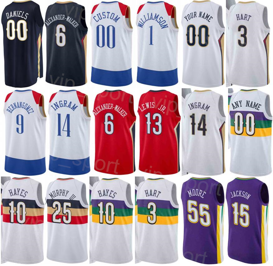 

Screen Printed Basketball Draft Pick EJ Liddell Jersey Larry Nance Jr 22 Tony Snell 21 Kira Lewis JR 13 Willy Hernangomez 9 Brandon Ingram 14 Jaxson Hayes 10 Sport Team, White