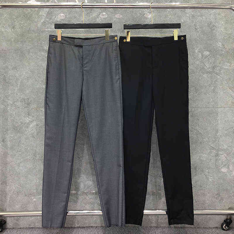 

TB Thom New Cropped Pants 2022 Fashion Men Casual Suit Pants Men's Business Striped Spring And Autumn Formal Trousers Suit-Pant, Gray