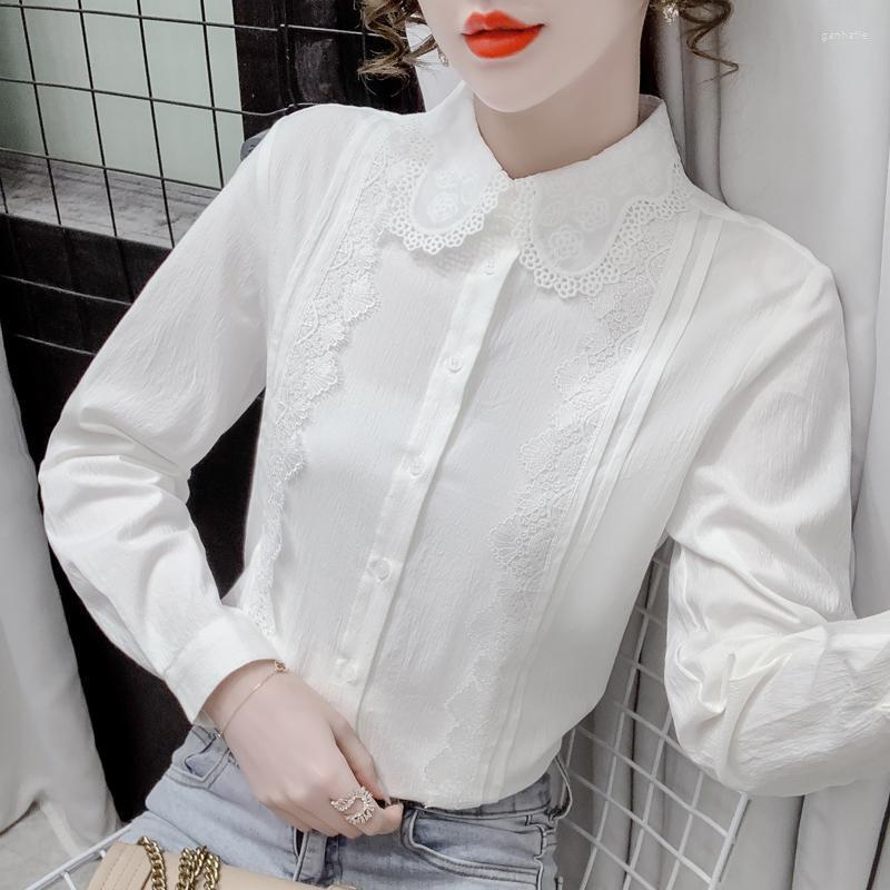 

Women' Blouses & Shirts Chikichi Good Quality 2022 Spring And Autumn Product Heavy Industry Lace Art Doll Collar Long Sleeve Shirt Women To, Colour