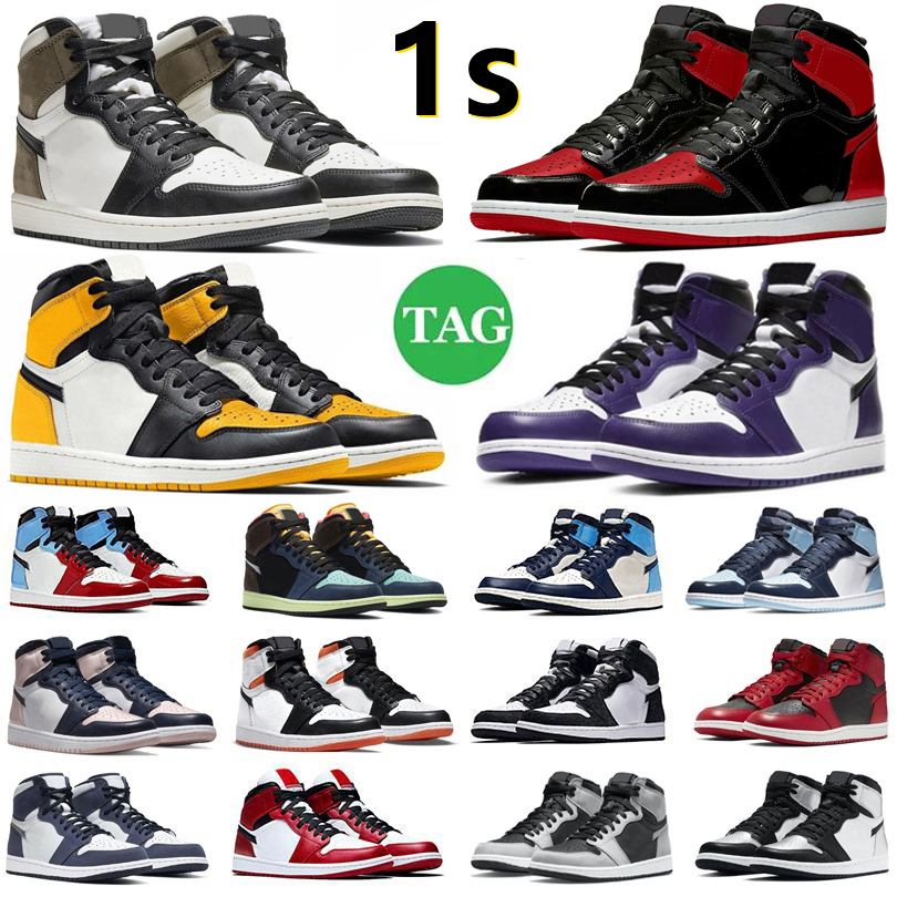 

Jumpman 1 1s mens Basketball Shoes Sneaker Court Purple Yellow Toe Rebellionaire Bred Patent Dark Marina Blue Mocha Bio Hack Twist men women trainers Sports Sneakers, Color#1