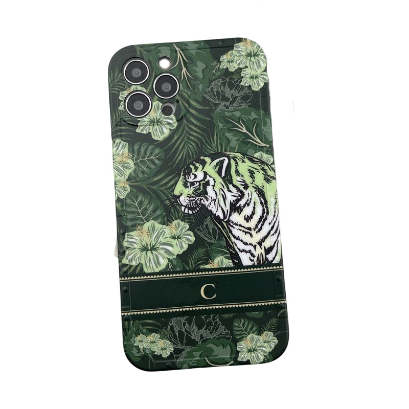

Designer Cell Phone Cases For Iphone Letter G Luxury Anti-fall Case Green Tiger