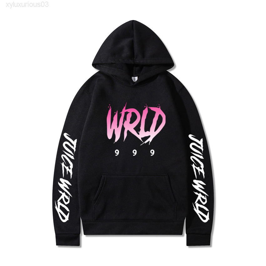 

Juice Wrld Hoodies Men Sweatshirts Fleece Hooded Harajuku Hip Hop Women Hoodie High Quality Pullovers Hoody Y0111, Black