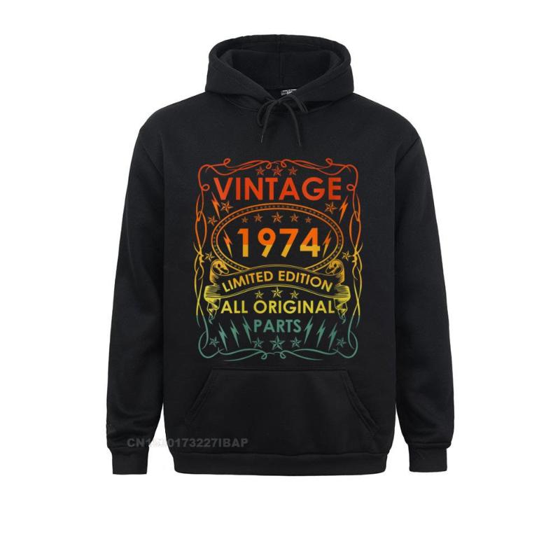 

Men' Hoodies & Sweatshirts Womens 46 Years Old- Costomer -Vintage 197446th Birthday Hoodie For Men Fitness Brand Cosie Clothes, Black