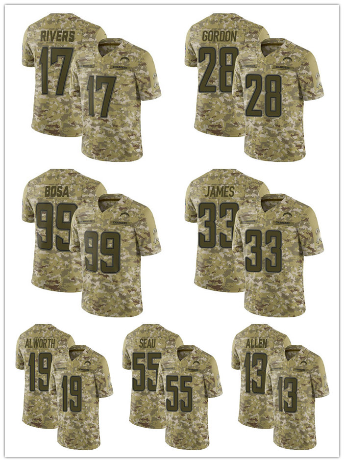 

Jersey Los Angeles''Chargers''MEN WOMEN YOUTH Melvin Gordon Keenan Allen Philip Rivers Limited Home Football Camo 2018 Salute to Service