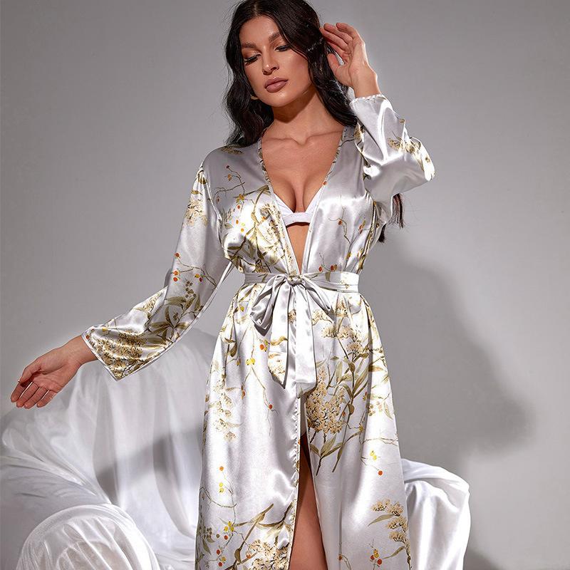 

Women' Sleepwear Bathrobe Women Silk Kimono Sexy Lingerie Nightgown And Bridal Gown Woman Bath Wedding Bride Long Bridesmaids Nightwear Lad, Cherry