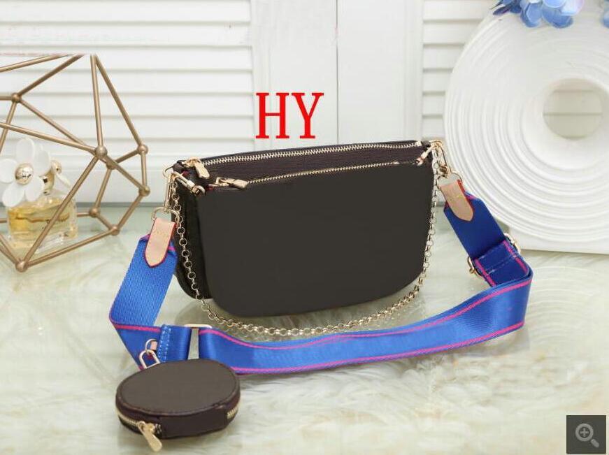 

Multi Wallets Crossbody Bags Shoulder Bag Three in one Purse Slanted Accessories green Pink Blue Straps M44823