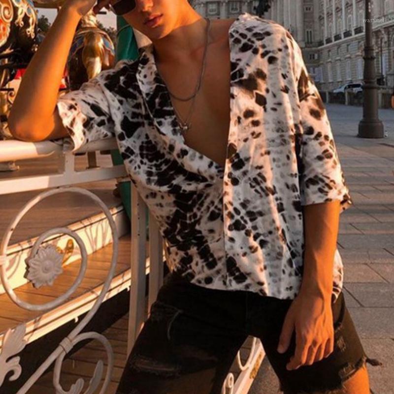 

Men Street Shirt Tops Summer Casual Retro Print Short Sleeve Shirts Top Blouse Hawaii Ethnic Style Streetwear Camisa Masculina Men's, Color 22