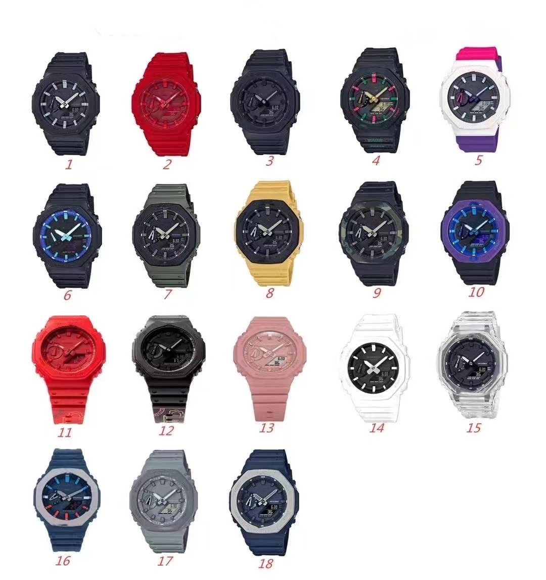 

2100 Men's Digital Sports Quartz Watch Iced Out Watch 18 Colors High Quality LED All Hands Operable Water Resistant Oak Collection