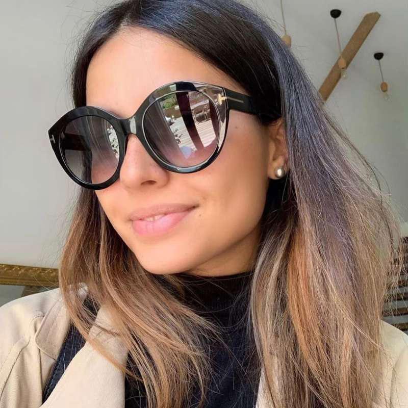 

Sunglasses Fashion Brand Women Designer Vintage Round T Sun Glasses Female Eyewear Gradient Frame Shades Men Oculos