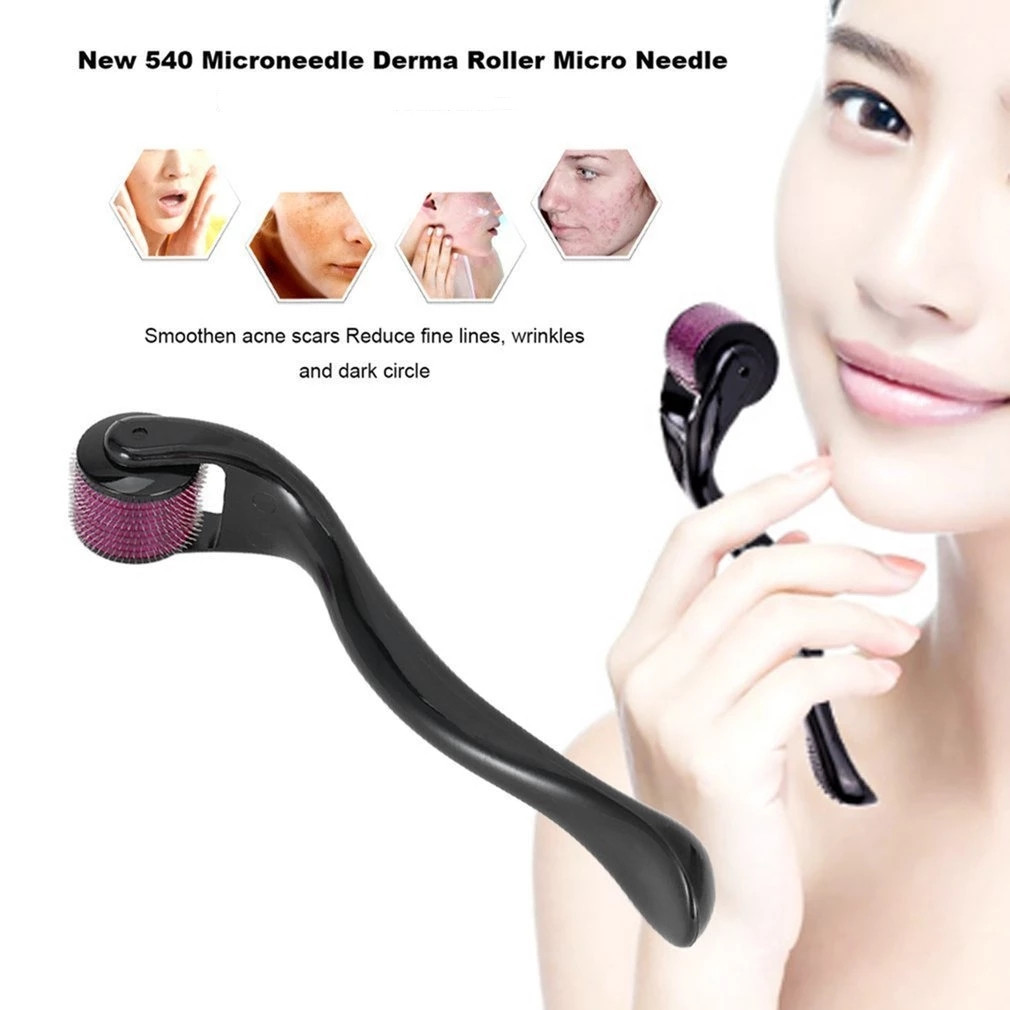 Derma roller professional microneedling DRS 540 needle for anti ageing face eyes beard hair growth marks wrinkles 0.2/0.25/0.3mm skincare mesothe-image-775219259