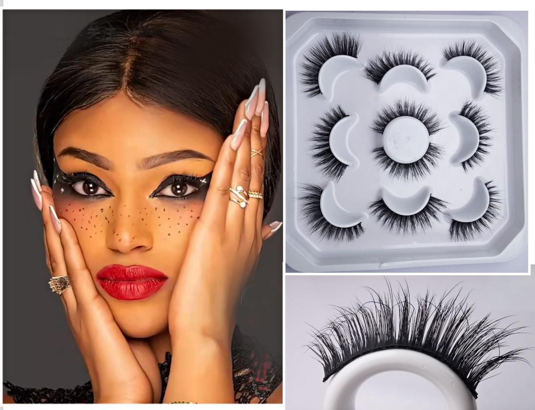

False Eyelashes Mink Hair 5 Pairs Pack Lashes Eyelash Packaging Wholesale Bulk Case