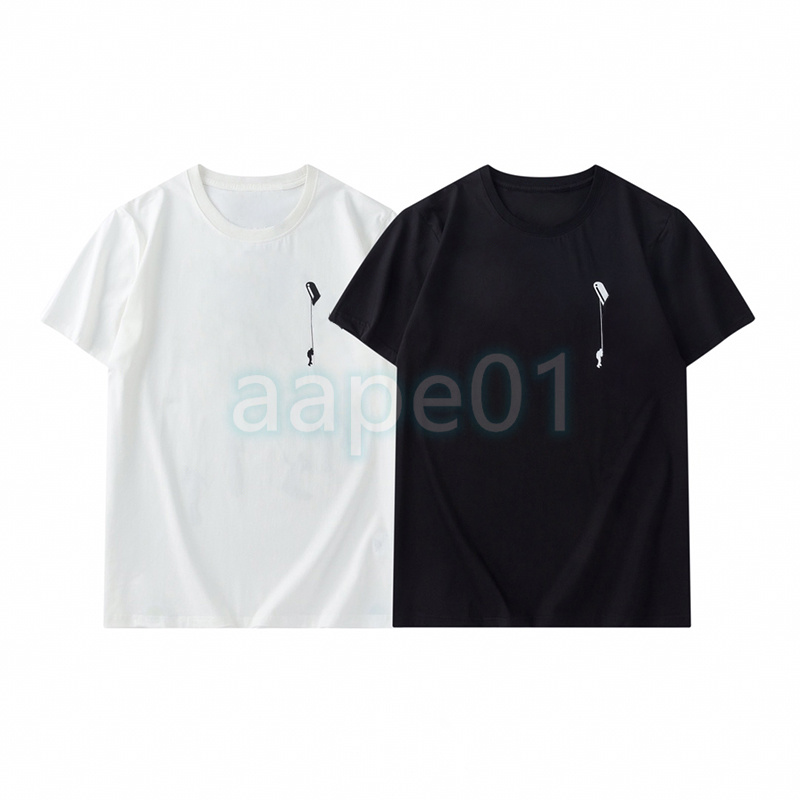 

Summer Mens Casual Tee Womens Outside Short Sleeve T Shirts Men Fashion Letter Printing Tops Asian Size S-2XL, Black