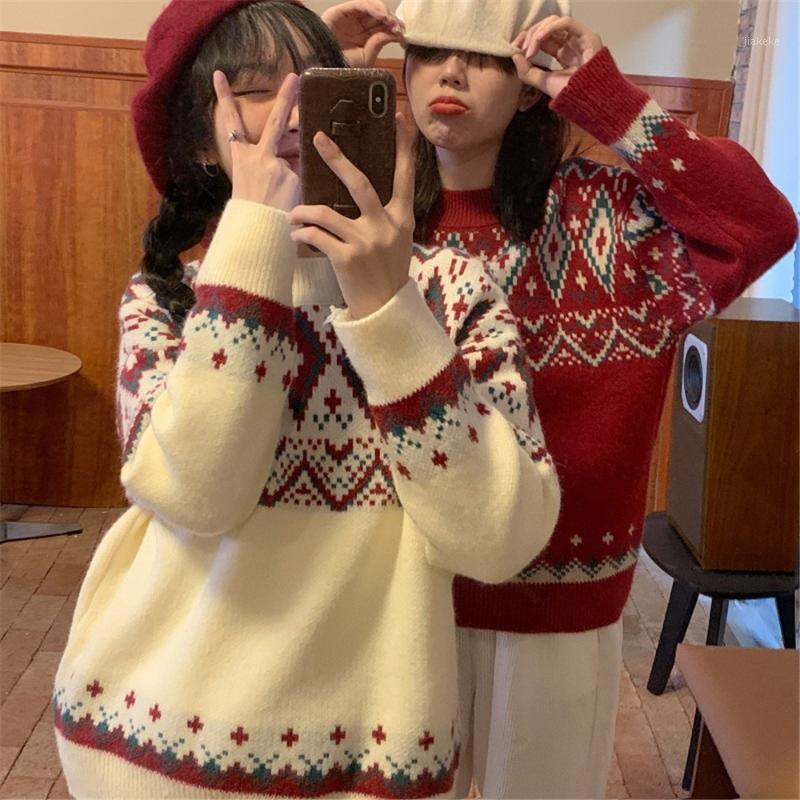 

Women's Sweaters Christmas Sweater Autumn Winter Women Loose Knitted Korean Fashion Thicken Pullover Female Tops Woman Clothing 2022, Green