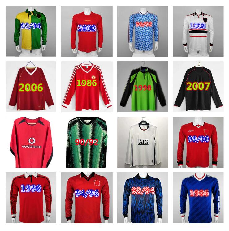 

Manchester Long Sleeve 1998 Retro MAN Soccer Jerseys 90 92 94 96 98 99 00 02 04 06 07 08 09 10 Vintage Schmeichel goalkeeper Football shirt CANTONA BECKHAM SOLSKJAER UTD