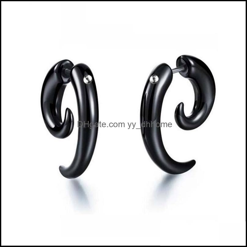 

Stud Earrings Jewelry Black Horn Punk Rock Gothic Unisex For Women And Men Fashion Wholesale - 0747Wh Drop Delivery 2021 9Vq13