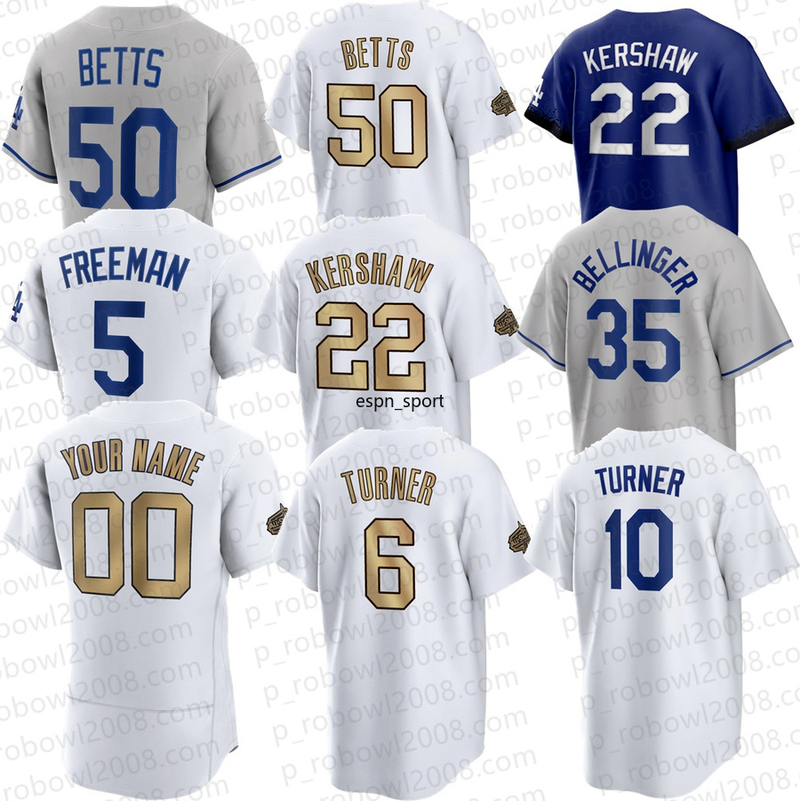 

5 Freddie Freeman All-Star Jersey Mookie Betts Julio Urias Tony Gonsolin Trea Turner Kershaw, Grey/mens cool base
