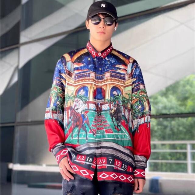 

2022 Printed Silk High Quality Long Sleeve Shirts