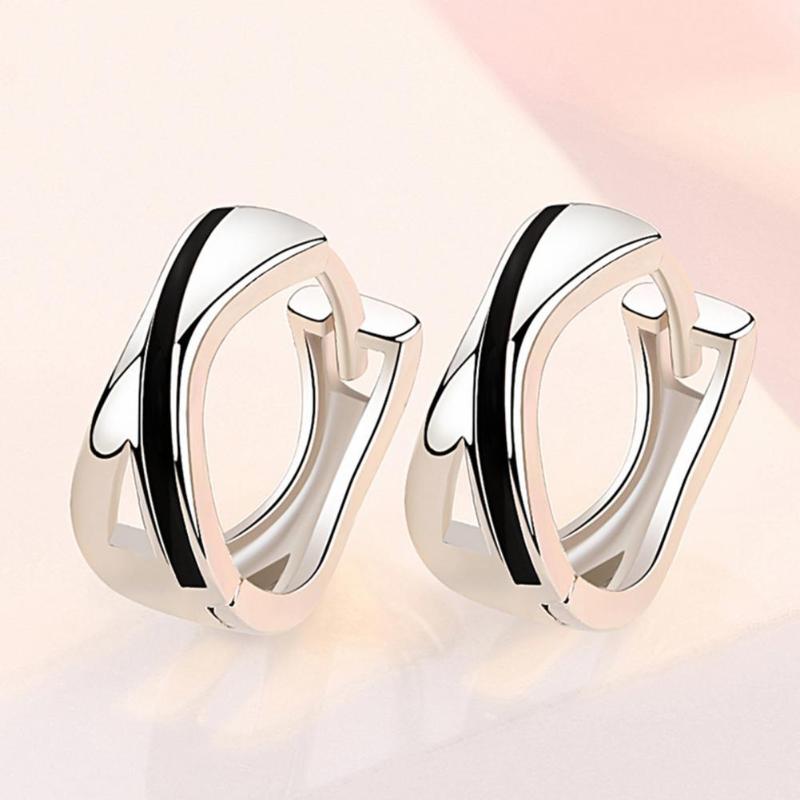 

Hoop & Huggie Stainless 1 Pair Chic Hollow Out Women Earrings Decorative Round For AccessoryHoop