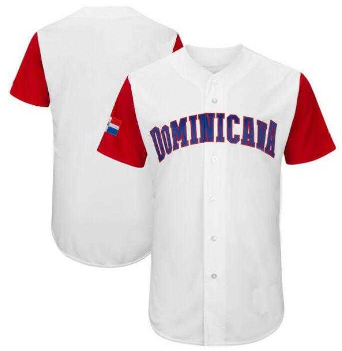

College Baseball Wears Custom Dominican Republic World Baseball Classic WBC stitched Jersey Manny Machado Starling Marte Jose Bautista men women youth, White