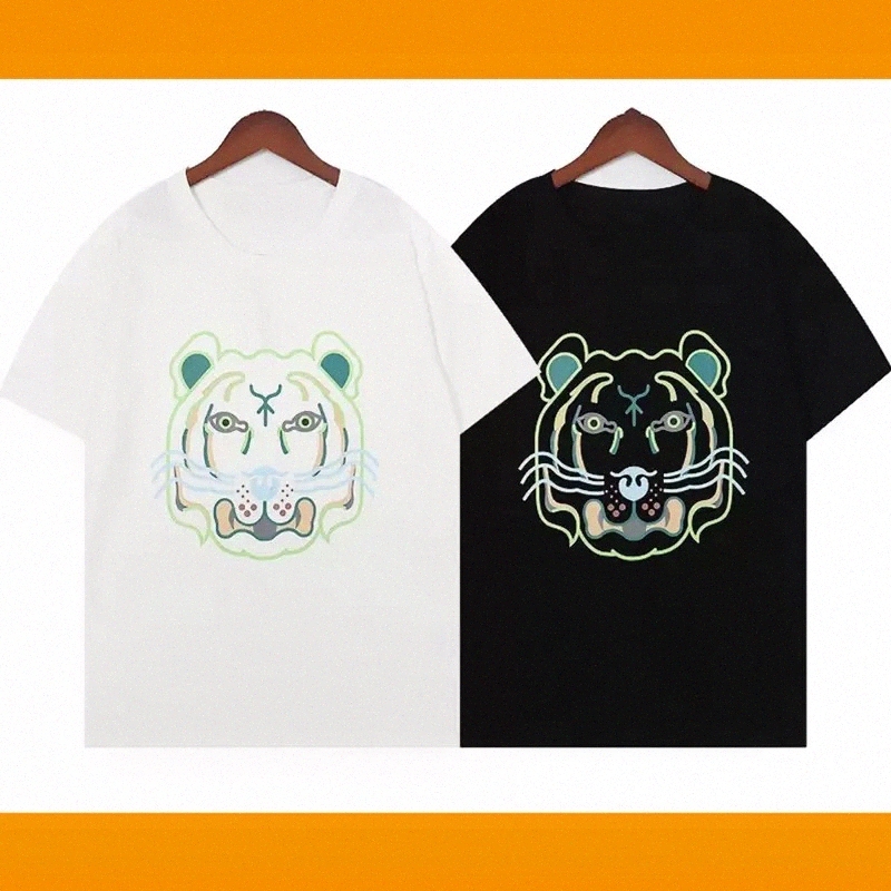 

Original Designer Embroidery Tiger Head Tees Mens T-shirts Women Letters Cotton T-shirt Loose Hip Hop Street Luxury Classic High Quality Asian Size S-2XL, Pay for freight