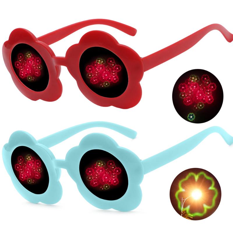 

Sunglasses Sunflower Shaped Effects Glasses Watch The Light Change To Firework At Night Diffraction Unisex GiftsSunglasses