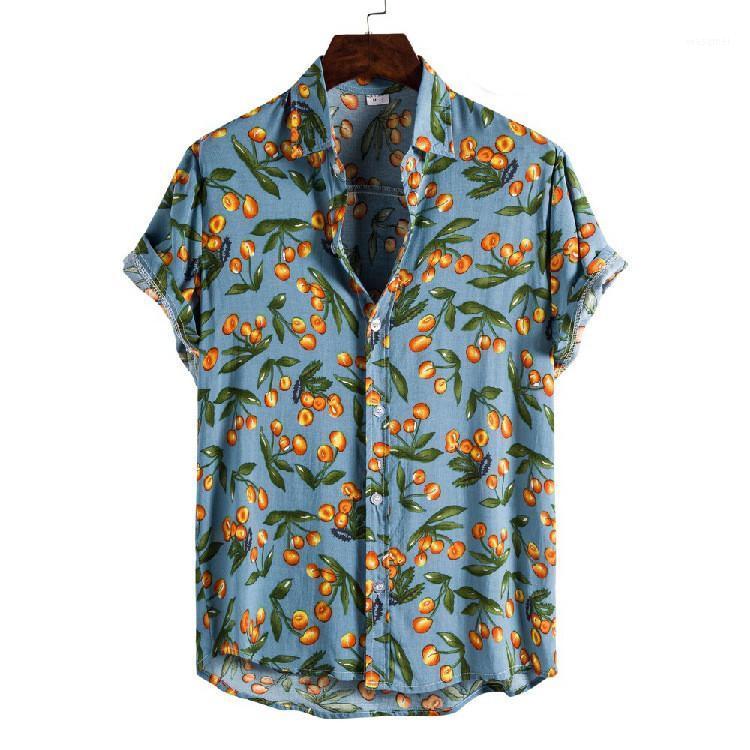 

Men's Casual Shirts Men Hawaiian Shirt Beach Short Sleeve Print Patchwork 2022 Chic Lapel Breathable Streetwear Blouse Camisas Hombre, As show