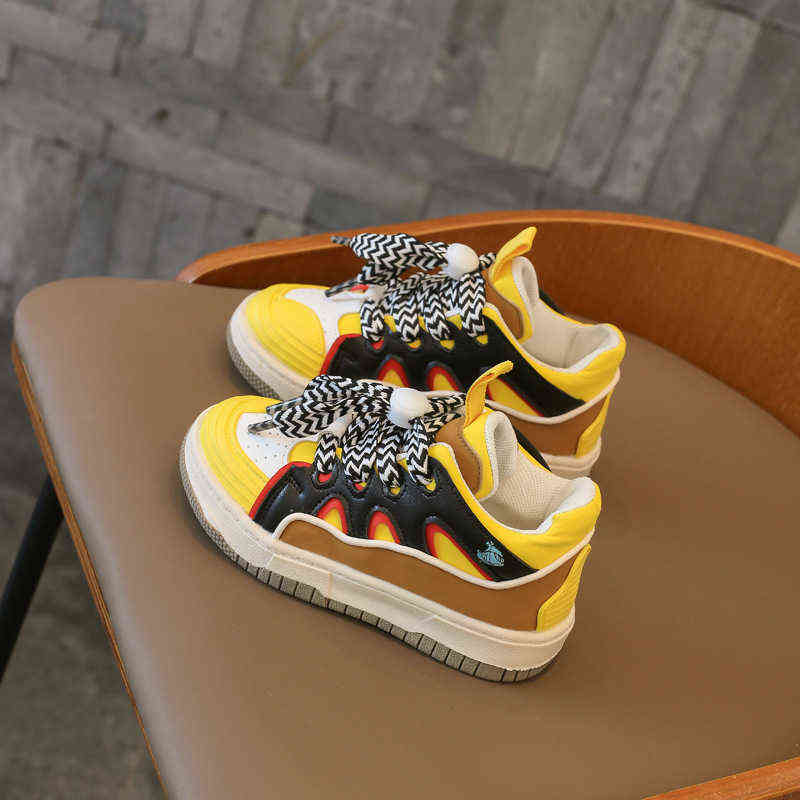 

Kids Sneakers 2022 Spring Boys Casual Running Sports Girls Fashion Brand Baby Shoes Soft Sole Breathable Platform L220613, Yellow