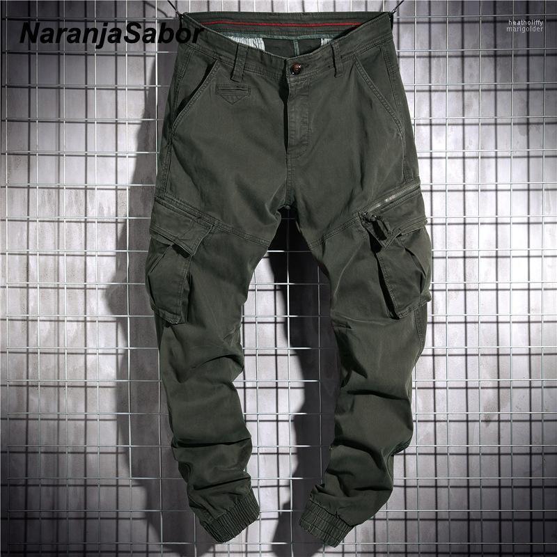 

Men's Pants NaranjaSabor Mens Tooling Style 2022 Spring High Quality Washed Cotton Multi Pockets Trousers Male Brand Clothing N645Men's Heat, Black