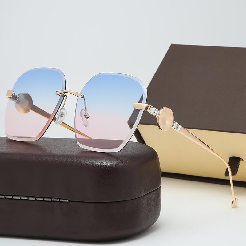 

Millionaires 1.1 Rimless Sunglasses Designer Brand Black Metal Frame Dark 50mm Glass Lens Men Women Better Brown Glasses Case