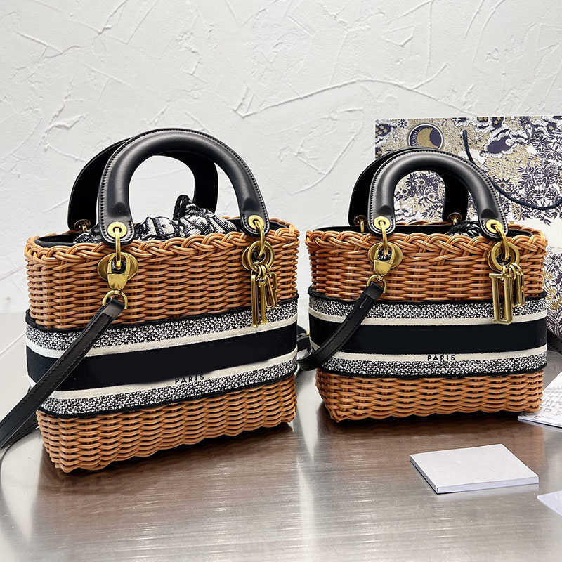 

Wooden Tote Bags Designer Shopping Bags Tote Bags Shoulder Wallets Raffia Openwork Weave Patchwork Colorful Wooden Balls Embroidered Letters, #1