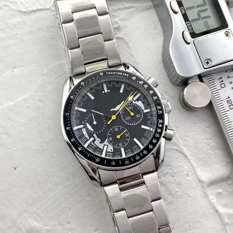 

high quality Men Luxury Watch six stitches All dials work Automatic Quartz watches European Top brand chronograph clock Fashion Steel Strap Montre De Luxe