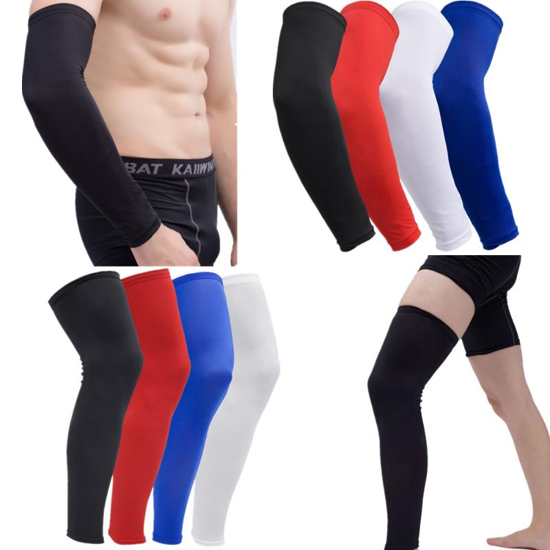 

Elbow & Knee Pads Sun Protection Basketball Brace Elastic Pad Protective Gear Volleyball Running Jogging Support Compression Arm Guard Sleev, White arm guard