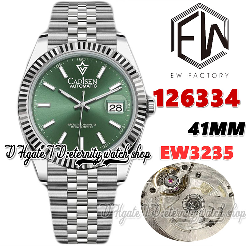 

EWF V3 ew126334 Cal.3235 EW3235 Automatic Mens Watch 41MM Fluted Bezel Green Dial 904L Stainless Steel Bracelet With Same Serial Warranty Card Super eternity Watches, Watch waterproof cost