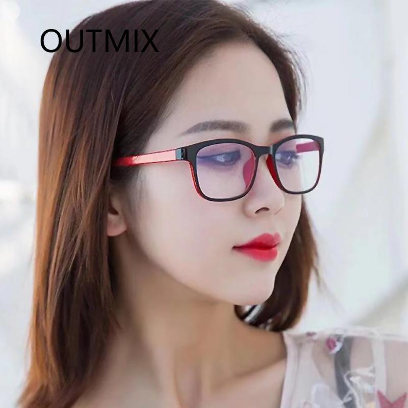 

Fashion Sunglasses Frames Black Red Eyeglasses Frame Women Vintage Colour Eyewear Anti-blue Light Plain Glasses Men Myopia GafasFashion