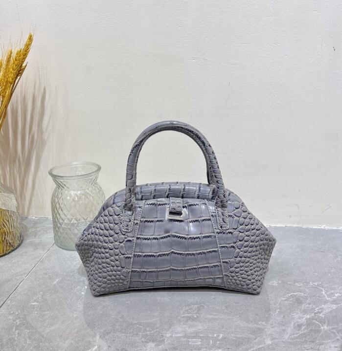 

Summer New Clip Bag Women's Fashion Hourglass Sheath Crocodile Pattern Dumpling Bag Portable Shoulder Messenger Bags, White