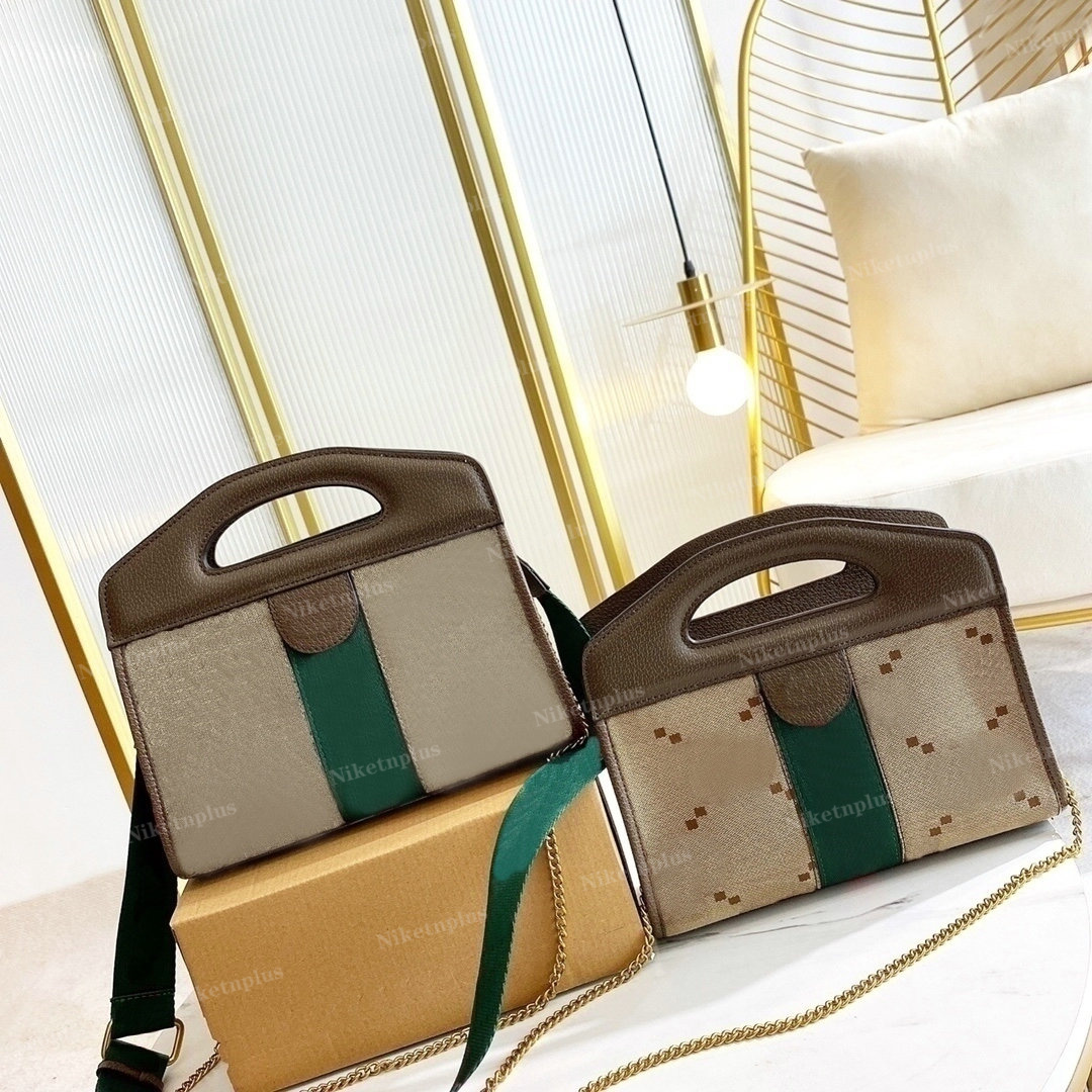 

2022 Ophidia Tote 693724 Green Red Web Designer Women Handle Bag With Chain Luxury 2 Straps Classic Shoulder Bag, #1