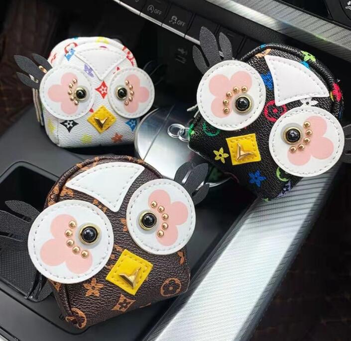 

Mini Coin Purse Key Rings Black White Brown Flower Owl Car Keyrings Holder Fashion Bag KeyChains Jewelry Cute Animal Pendant Charms Trinkets Gifts
