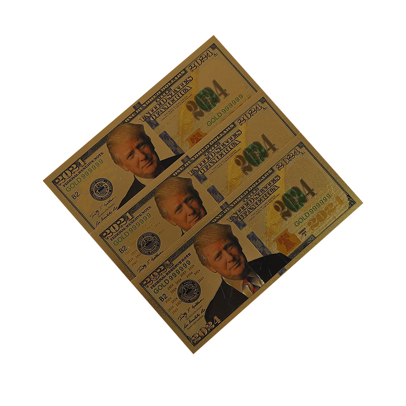 

Donald Trump 2024 New Banknote 45th President of American Gold Foil US Dollar Bill Set Fake Money, Customize