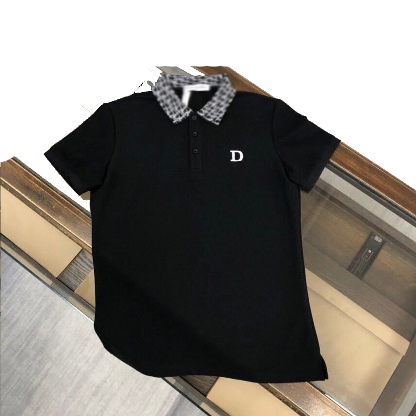 

Men's Polos Famous Mens High Quality T Shirt Letter Print Round Neck Short Sleeve Black White Fashion Men Women Highs Quality Tees S-3XL#01