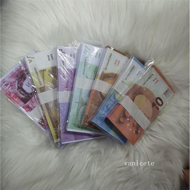 

Party Supplies Props Money10/20/50/100/200 US Dollar Euros Realistic Toy Bar Props Currency Movie Money Faux-billets Copy 100 PCS/Pack
